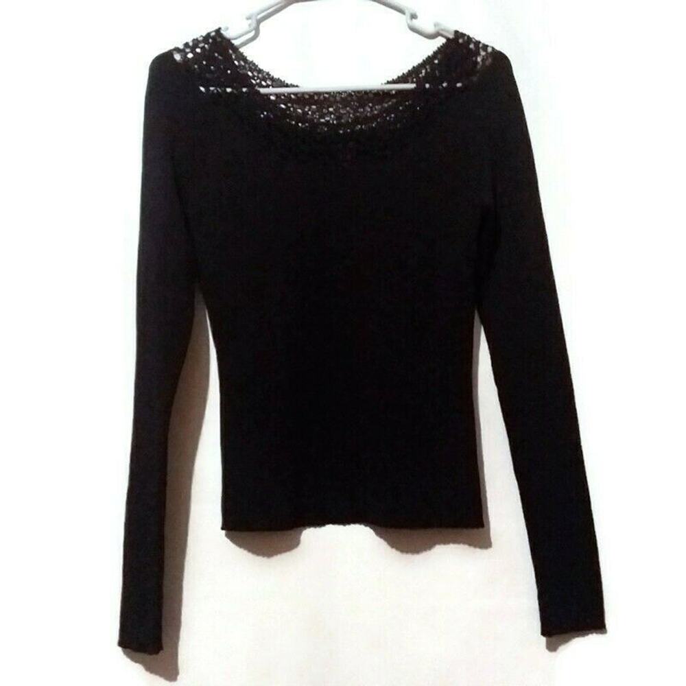 The‎ Limited Fitted Black Top M Beaded Career Work Wear Evening Dressy